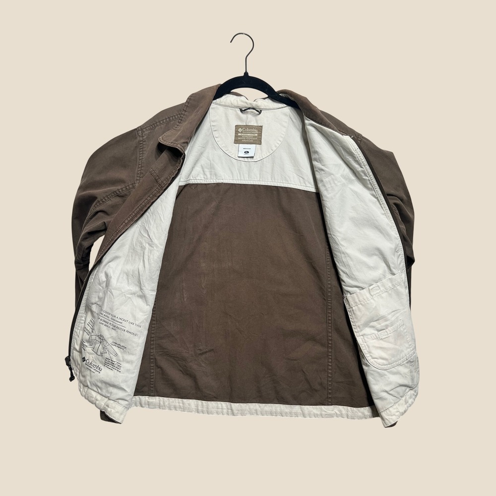 Columbia Granite Cloth Lite Workwear Jacket Brown Womens XL Full Zip Utility - Picture 3 of 11